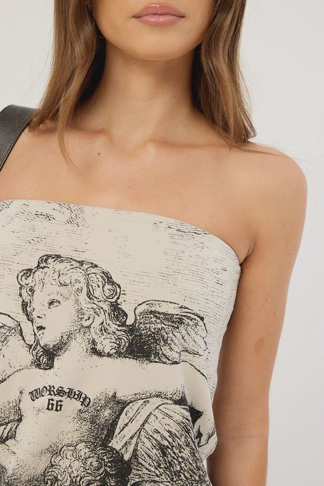 WORSHIP LADIES DREAMERS LONG TUBE TOP- STONE