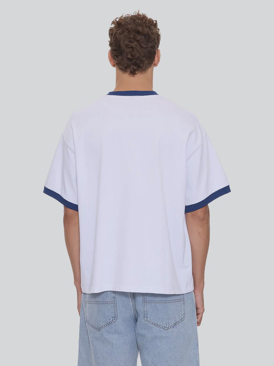 WORSHIP MENS CHERUB OVERSIZE RINGER TEE- WHITE
