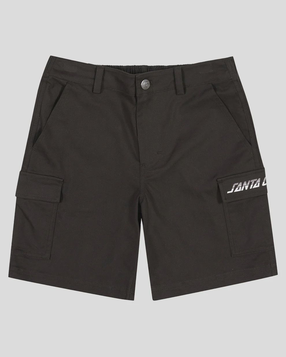 SANTA CRUZ BOYS SINGLE SPLIT STRIP CARGO SHORT ELASTIC WAIST-ONYX