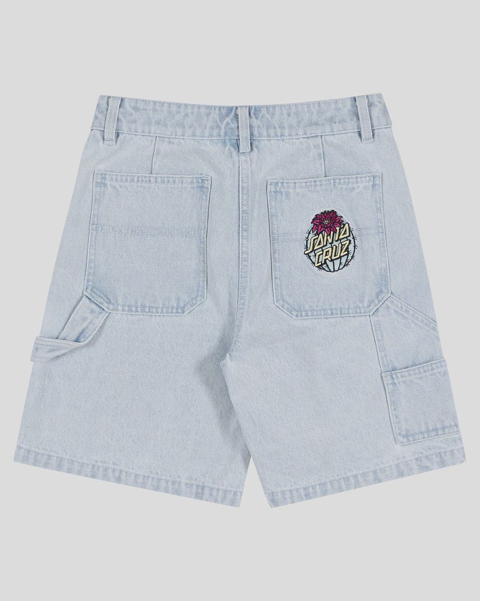 SANTA CRUZ GIRLS CACTUS DOT CARPENTER SHORT- LIGHT WASHED INDIGO