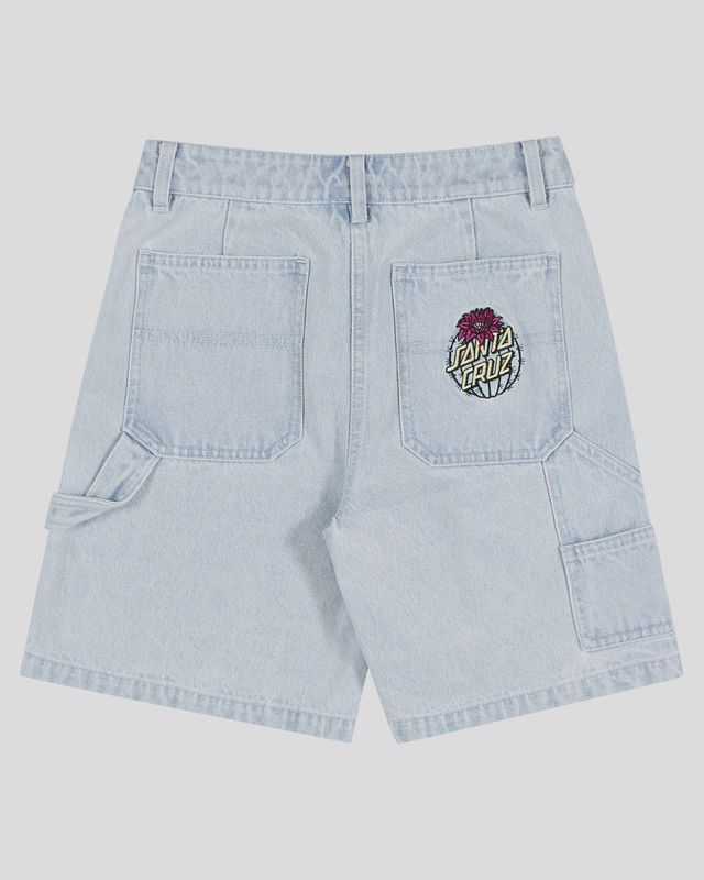 SANTA CRUZ GIRLS CACTUS DOT CARPENTER SHORT- LIGHT WASHED INDIGO