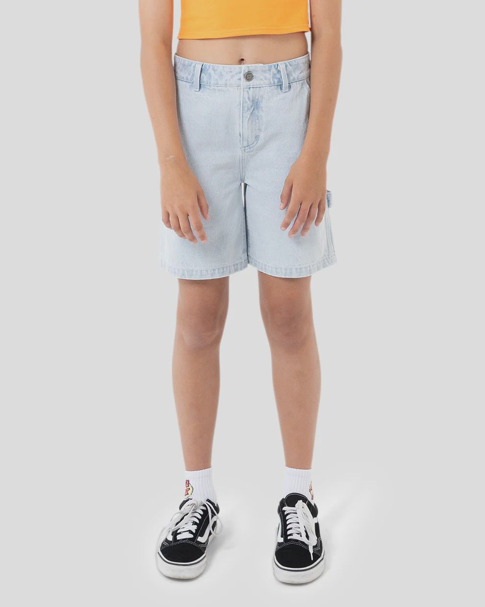 SANTA CRUZ GIRLS CACTUS DOT CARPENTER SHORT- LIGHT WASHED INDIGO