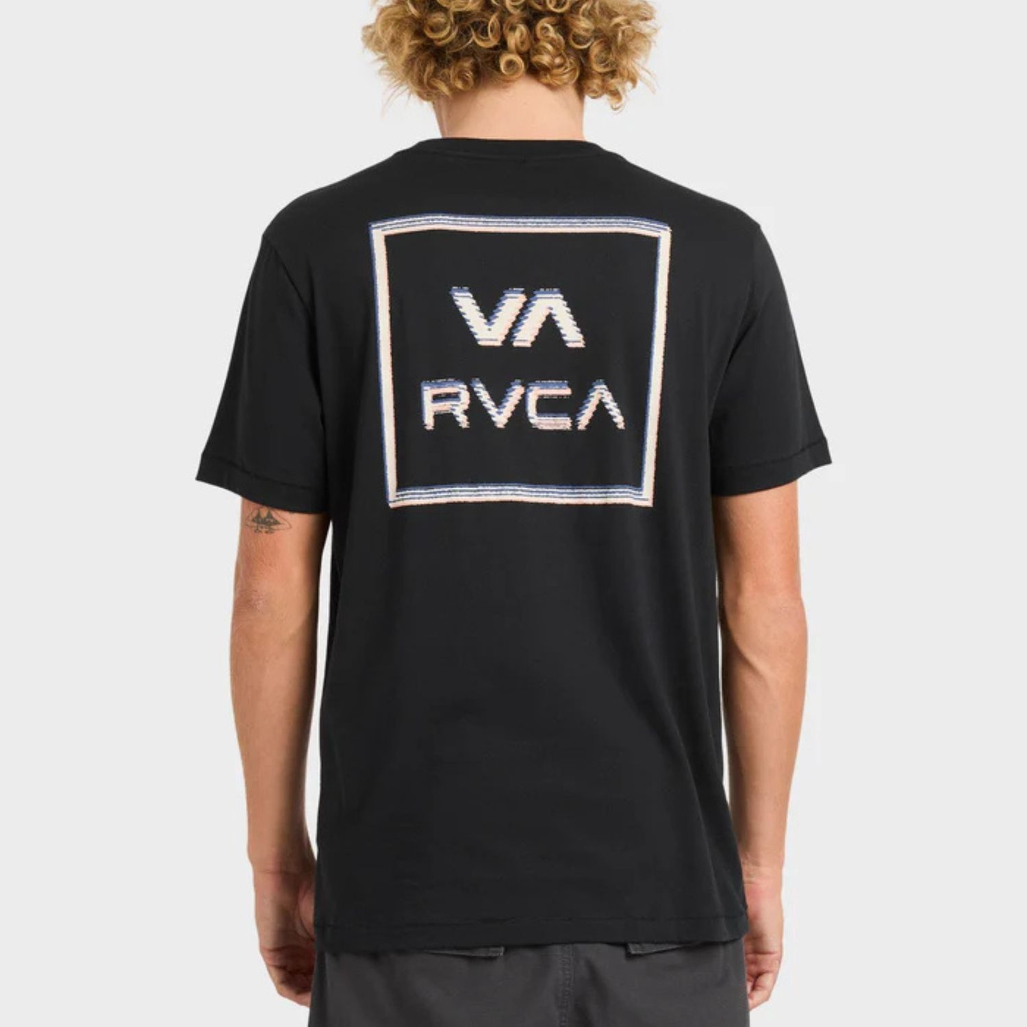 RVCA MENS GLITCH SS TEE- RVCA BLACK