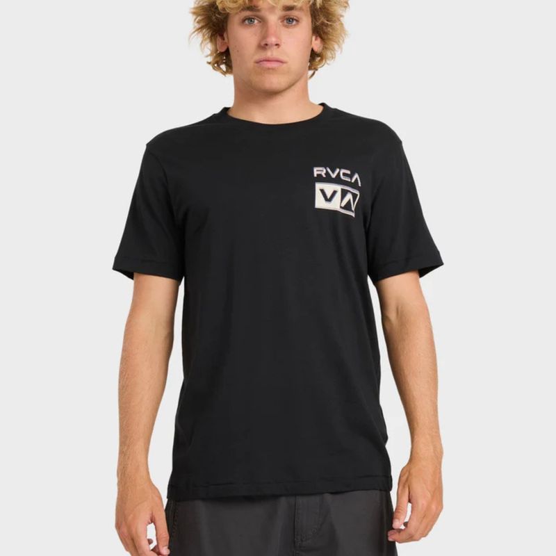 RVCA MENS GLITCH SS TEE- RVCA BLACK