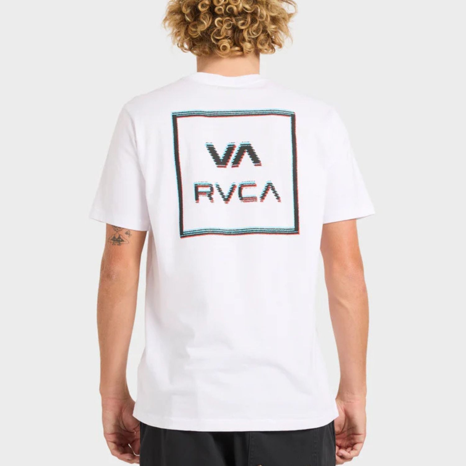 RVCA MENS GLITCH SS TEE- WHITE