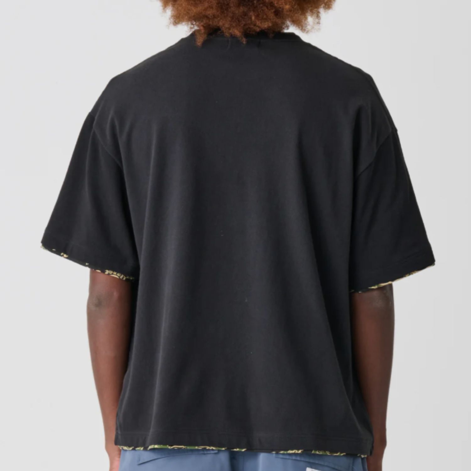XLARGE MENS DOUBLE LAYER GORILLA FIT SS TEE - PIGMENT BLACK