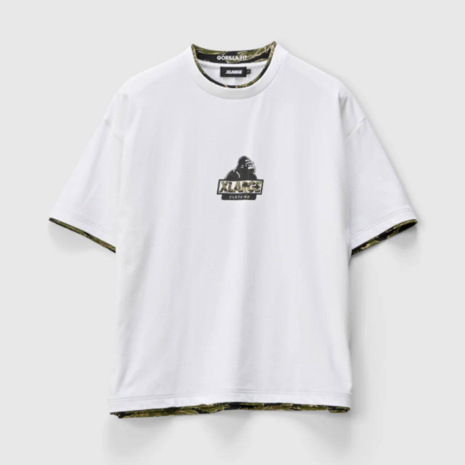 XLARGE MENS DOUBLE LAYER GORILLA FIT SS TEE - WHITE
