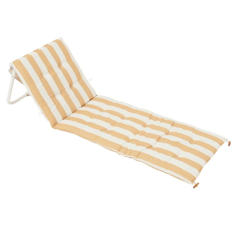 SUNNYLIFE RECLINING BEACH CHAIR- MANGO BAY GOLDEN MUSTARD STRIPE
