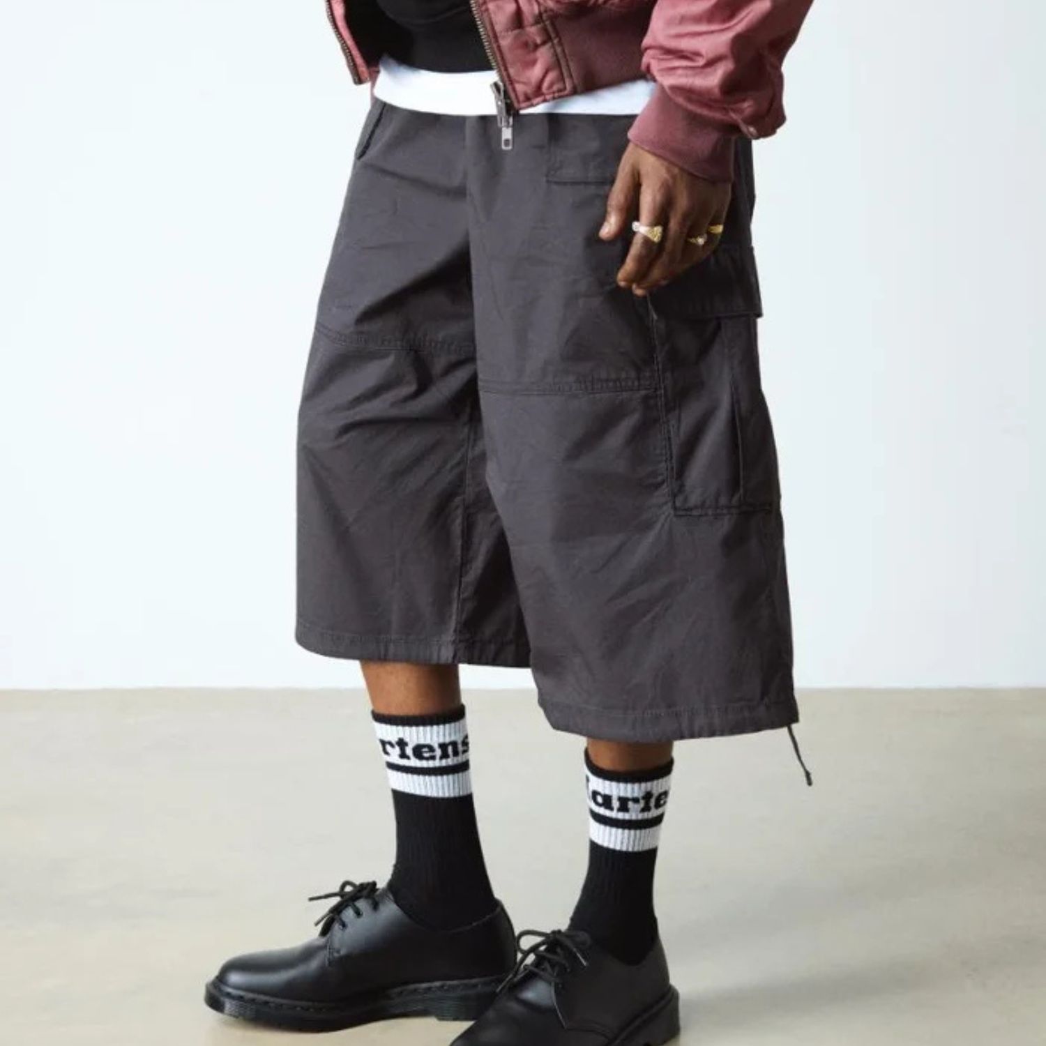 DR MARTEN ATHLETIC LOGO SOCK- BLACK &amp; WHITE COTTON BLEND