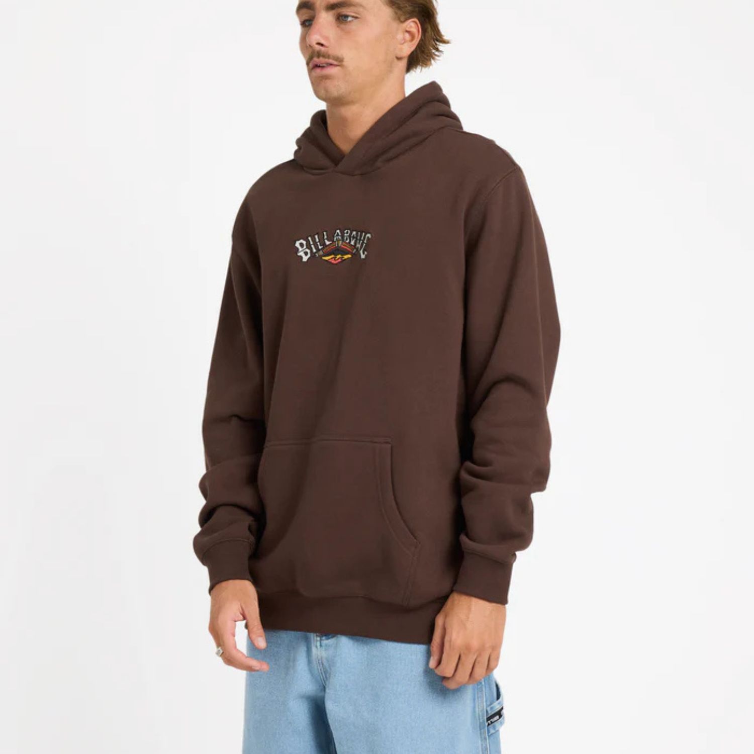 BILLABONG MENS OTIS ARCH POP HOOD- CHOCOLATE