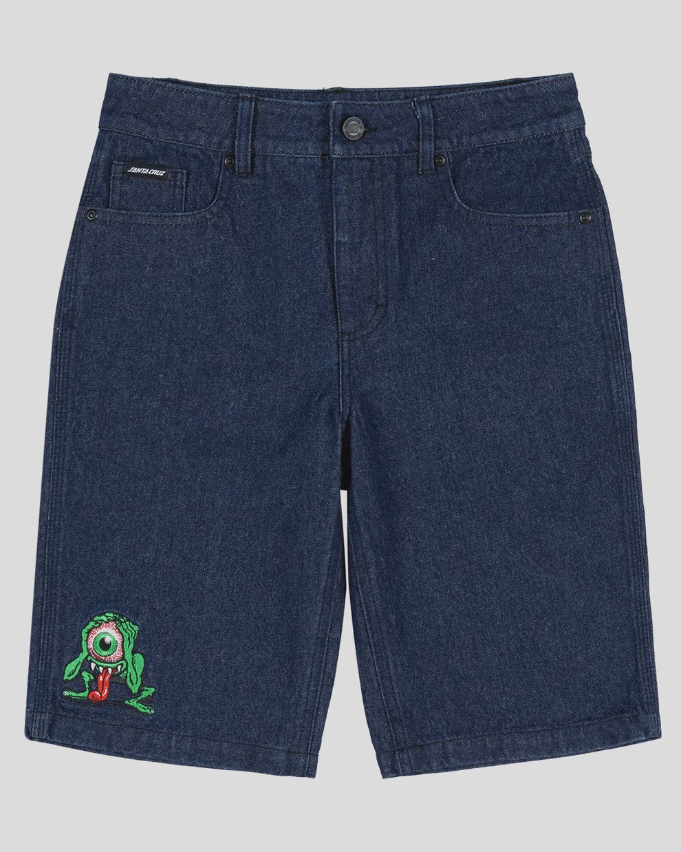 SANTA CRUZ BOYS EYEGORE JEAN SHORT BAGGY - RINSED INDIGO