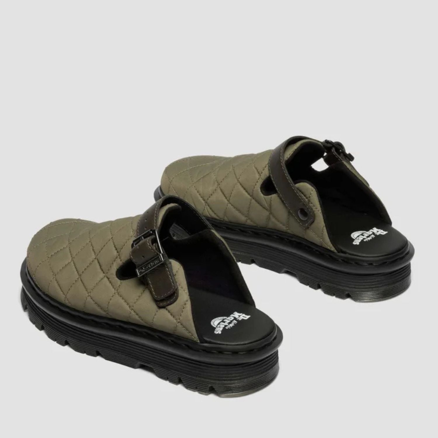 DR MARTENS ZEBZAG ECONYL WOVEN MULE - OLIVE