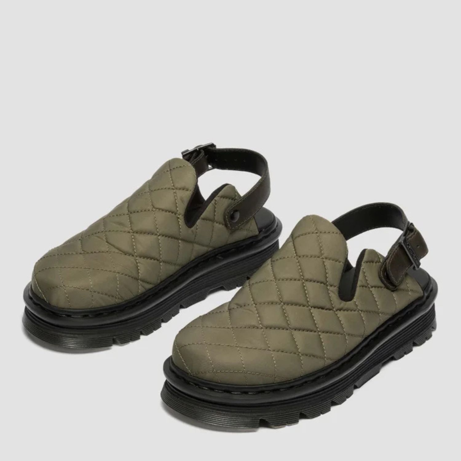 DR MARTENS ZEBZAG ECONYL WOVEN MULE - OLIVE