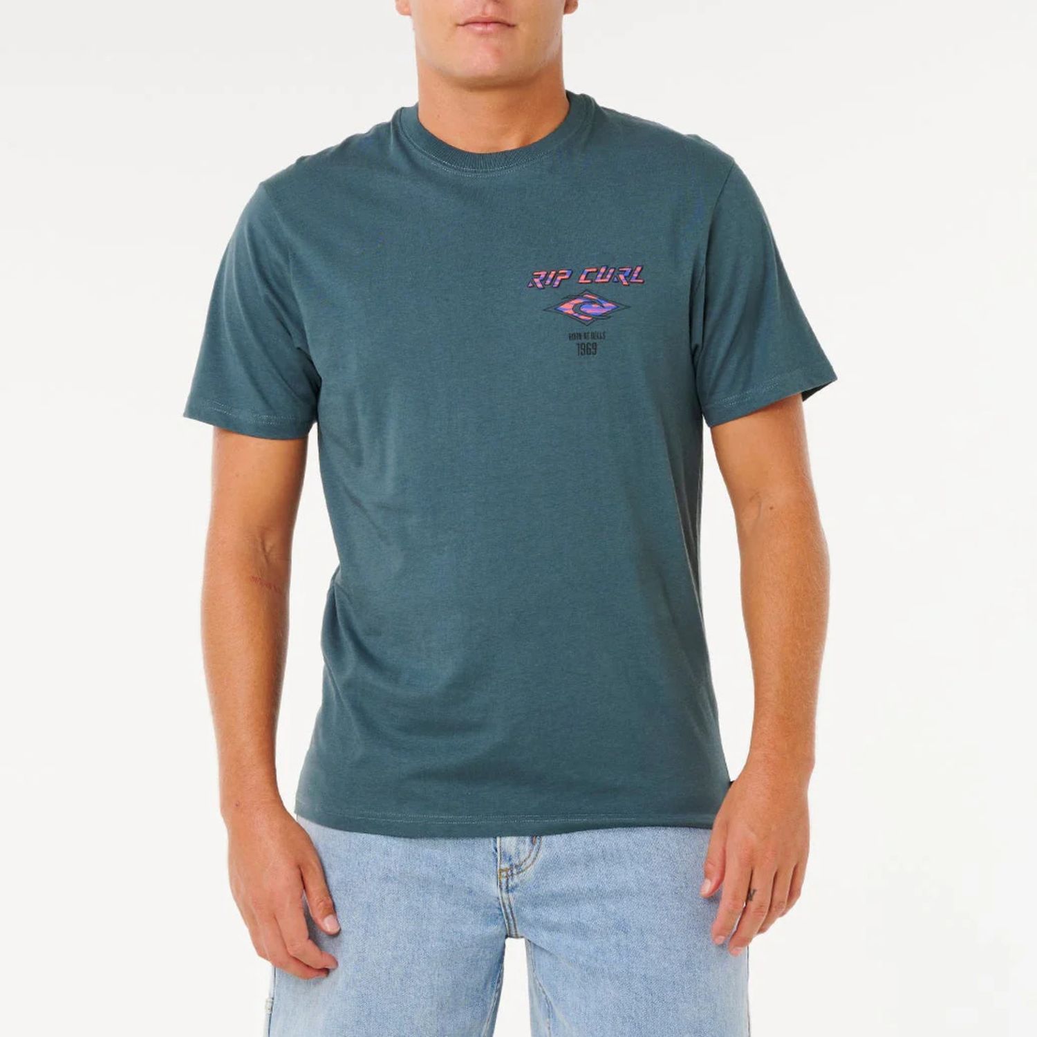 RIPCURL MENS FADE OUT ICON TEE- PINE NIGHT