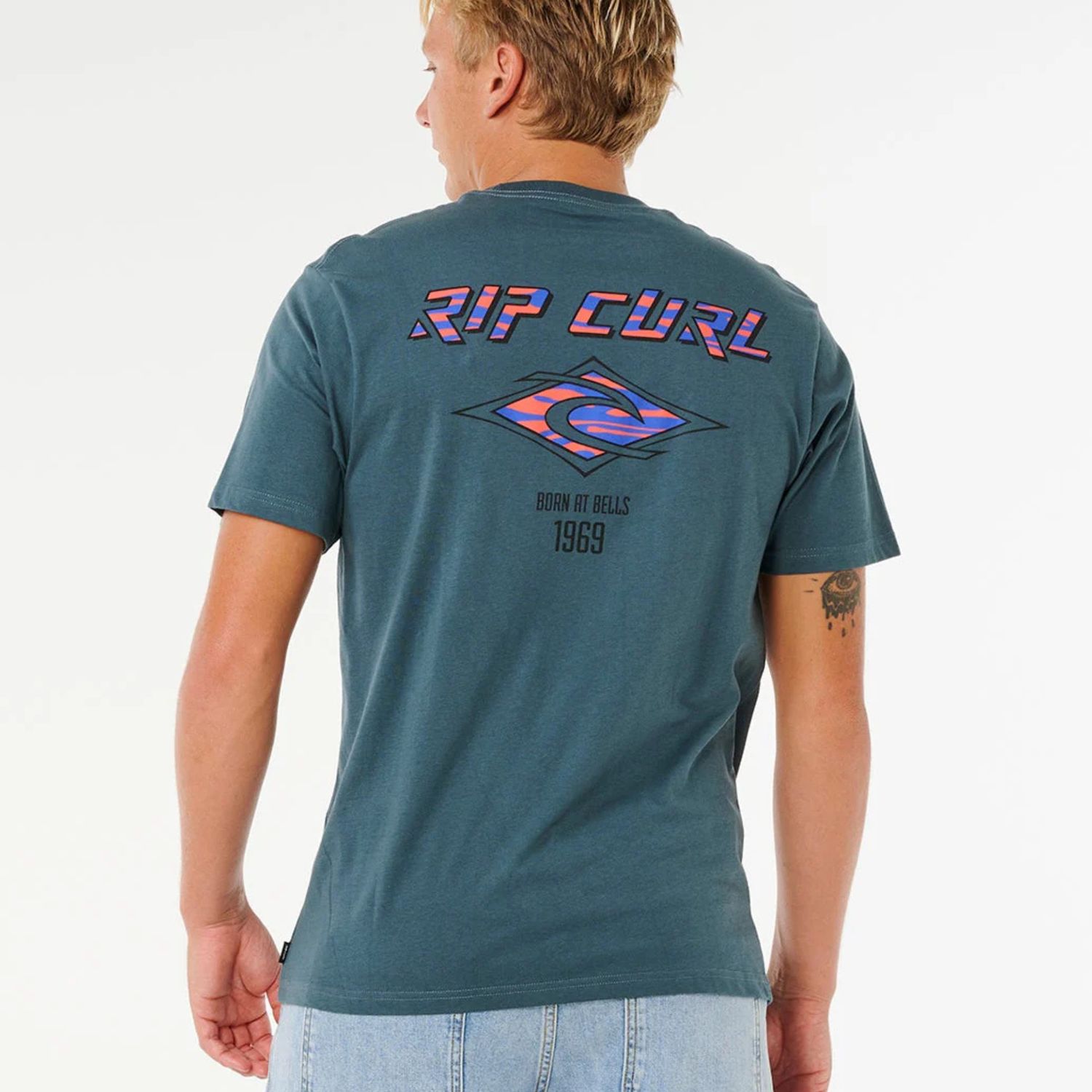 RIPCURL MENS FADE OUT ICON TEE- PINE NIGHT