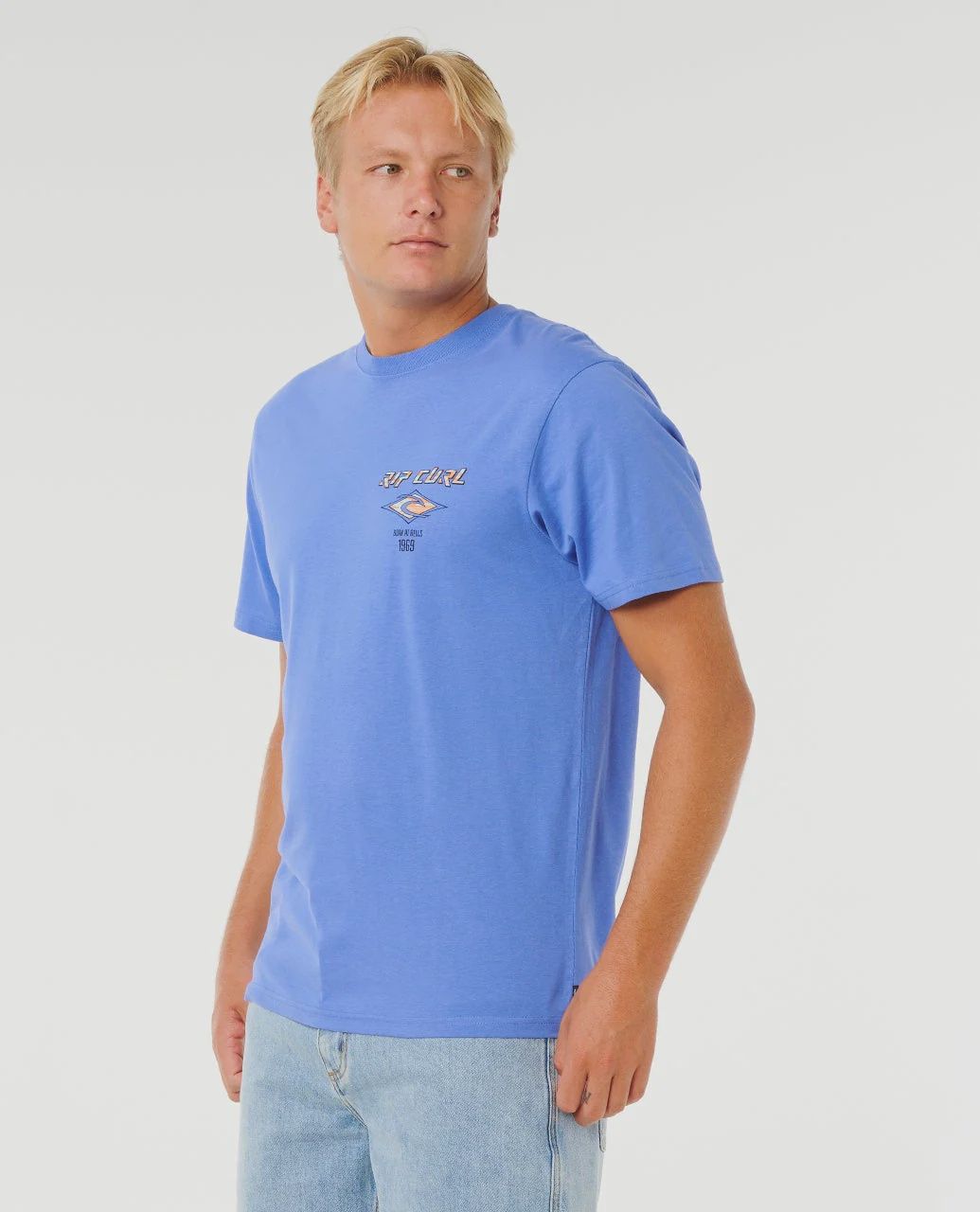 RIPCURL MENS FADE OUT ICON TEE- BLUE HAZE