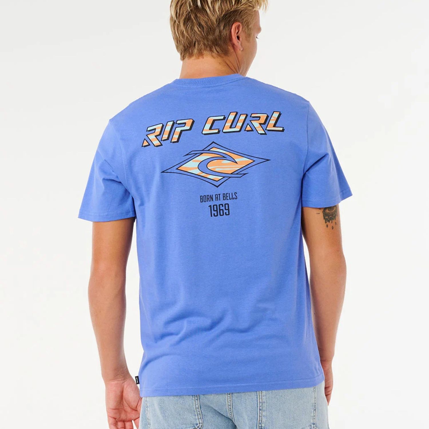 RIPCURL MENS FADE OUT ICON TEE- BLUE HAZE