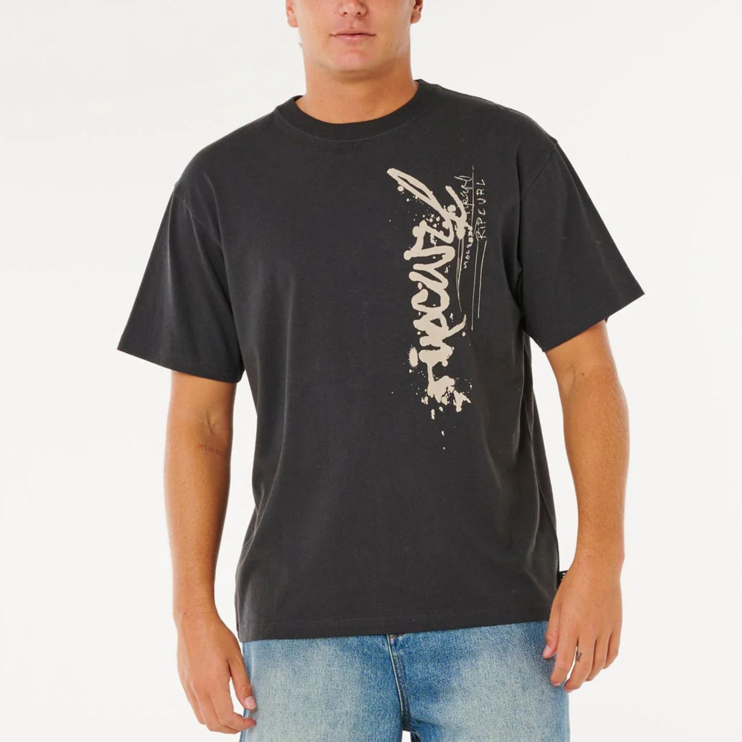RIPCURL MENS MEDINA INNER VISIONS TEE- WASHED BLACK