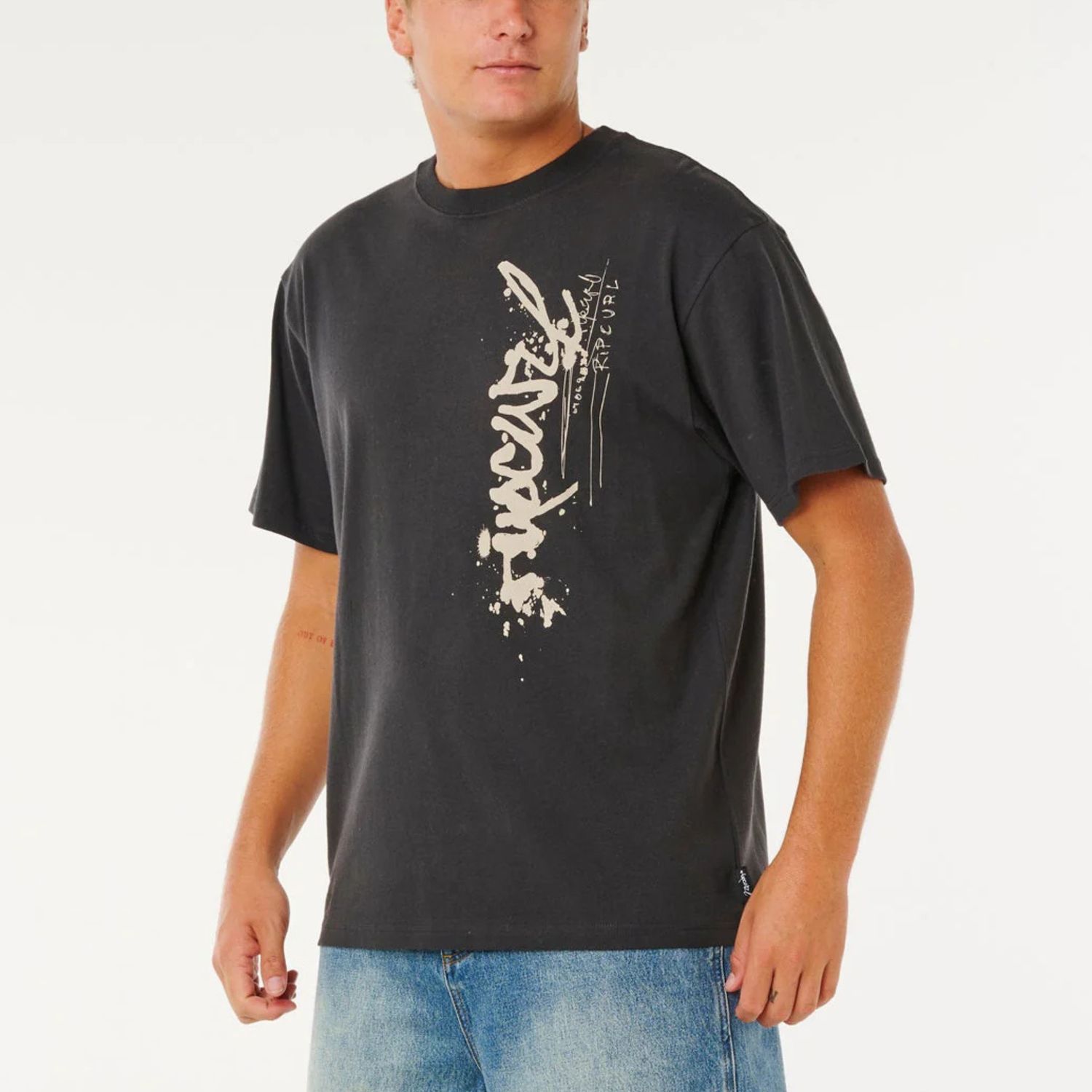 RIPCURL MENS MEDINA INNER VISIONS TEE- WASHED BLACK