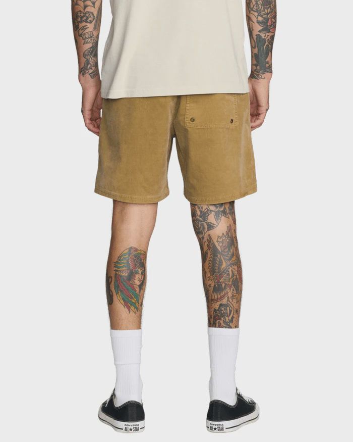 RVCA MENS ESCAPE ELASTIC CORD SHORT II- OCHRE