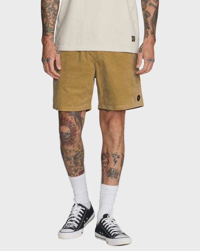 RVCA MENS ESCAPE ELASTIC CORD SHORT II- OCHRE