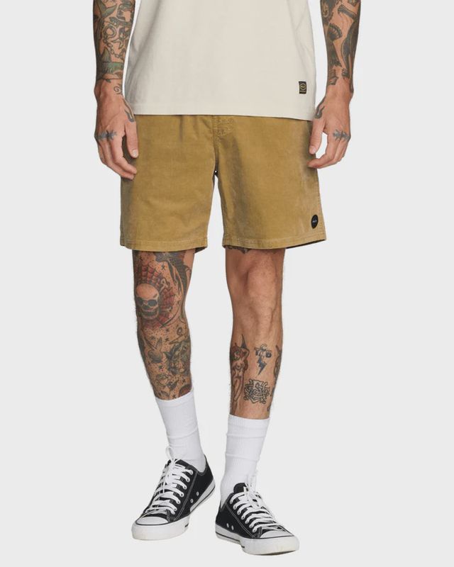 RVCA MENS ESCAPE ELASTIC CORD SHORT II- OCHRE