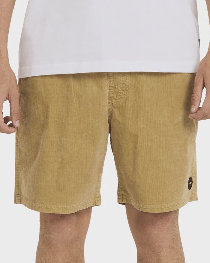 RVCA MENS ESCAPE ELASTIC CORD SHORT II- OCHRE