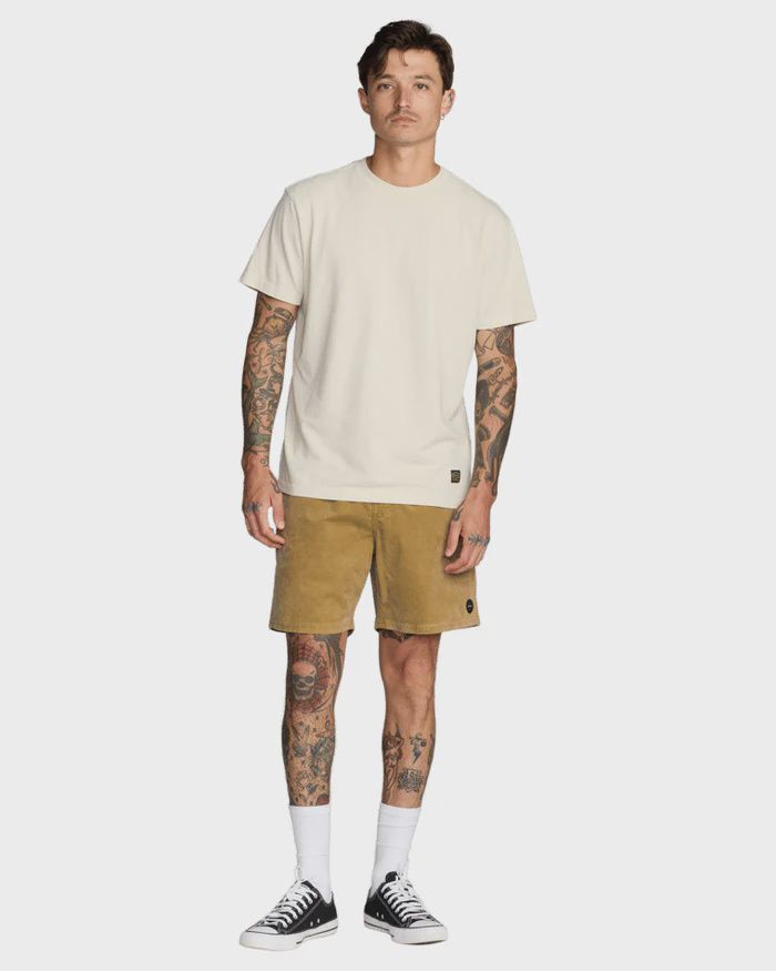 RVCA MENS ESCAPE ELASTIC CORD SHORT II- OCHRE