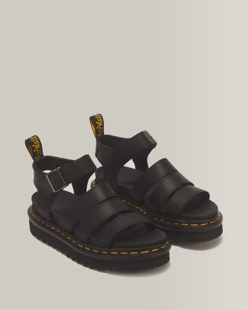 DR MARTENS BLAIRE ATHENA 3 STRAP SANDAL- BLACK ATHENA