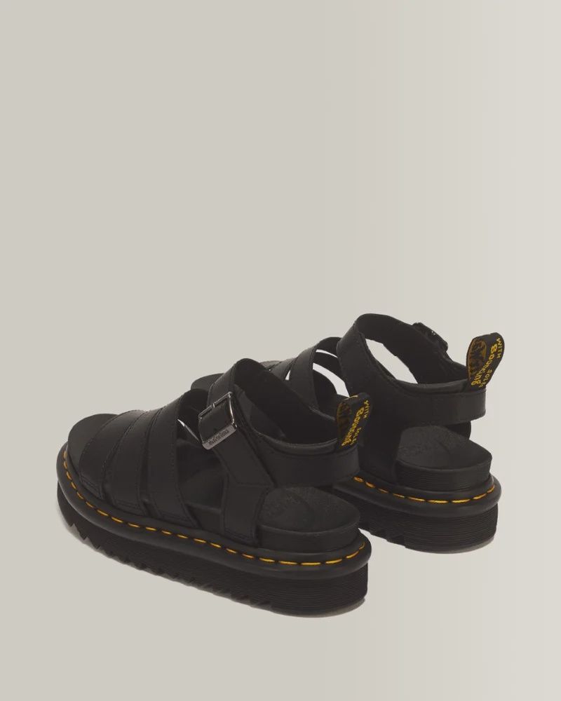 DR MARTENS BLAIRE ATHENA 3 STRAP SANDAL- BLACK ATHENA