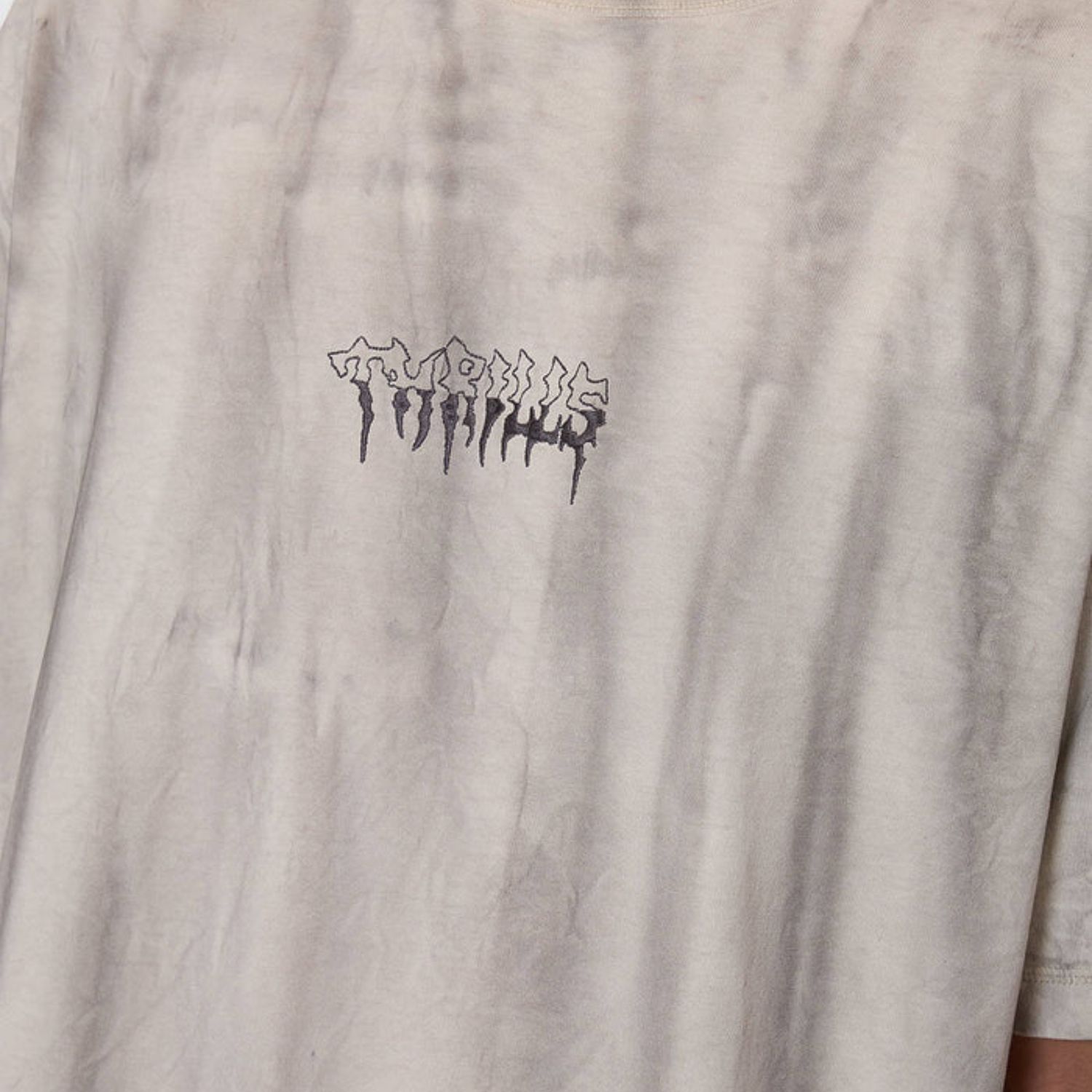 THRILLS MENS CUT &amp; SHATTERED BOX FIT OVERSIZE CROPPED TEE - MARBLE HERITAGE WHITE