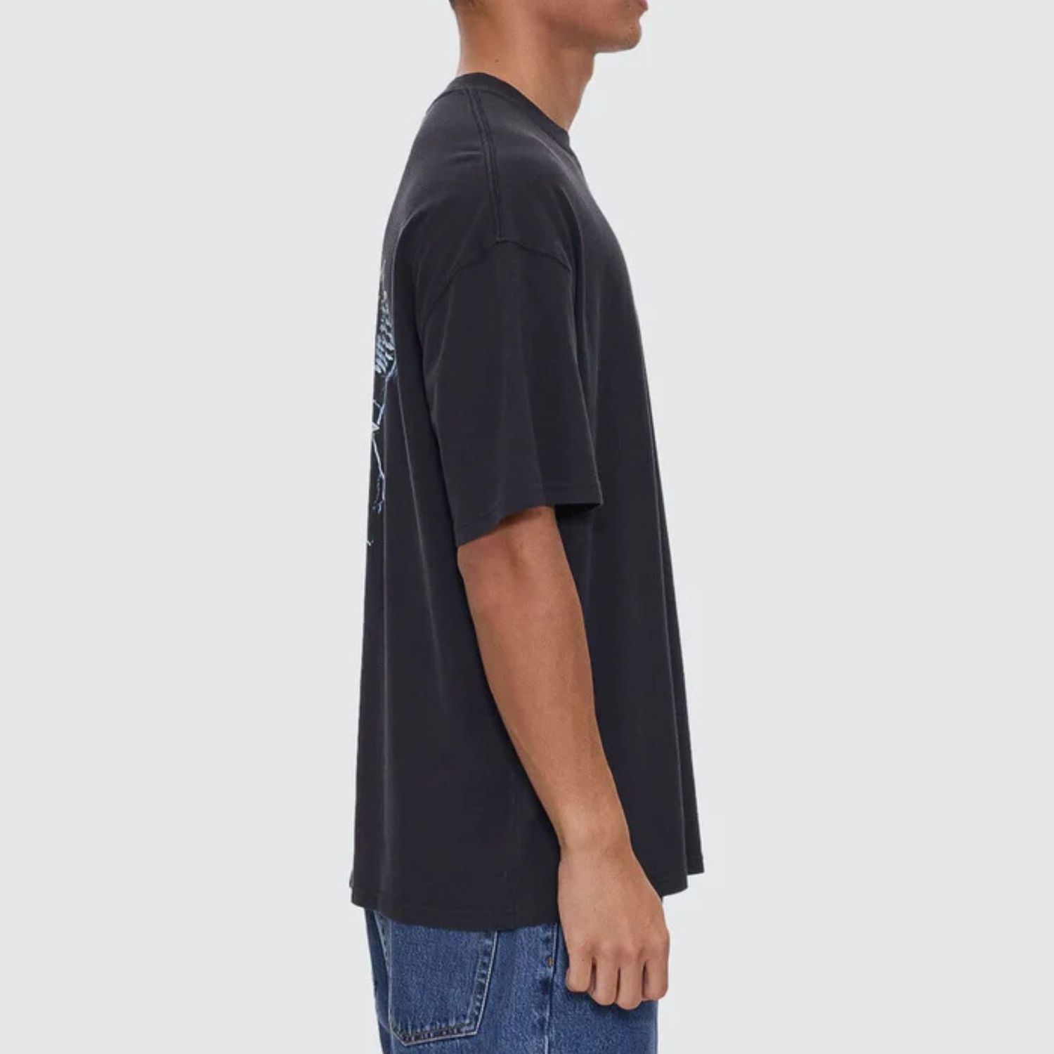 THRILLS MENS RUN FOR THE HILLS BOX FIT OVERSIZE TEE - WASHED BLACK