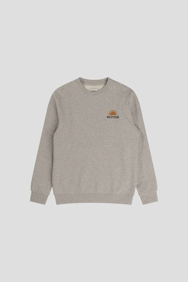 RHYTHM MENS AWAKE FLEECE CREW- GREY HEATHER