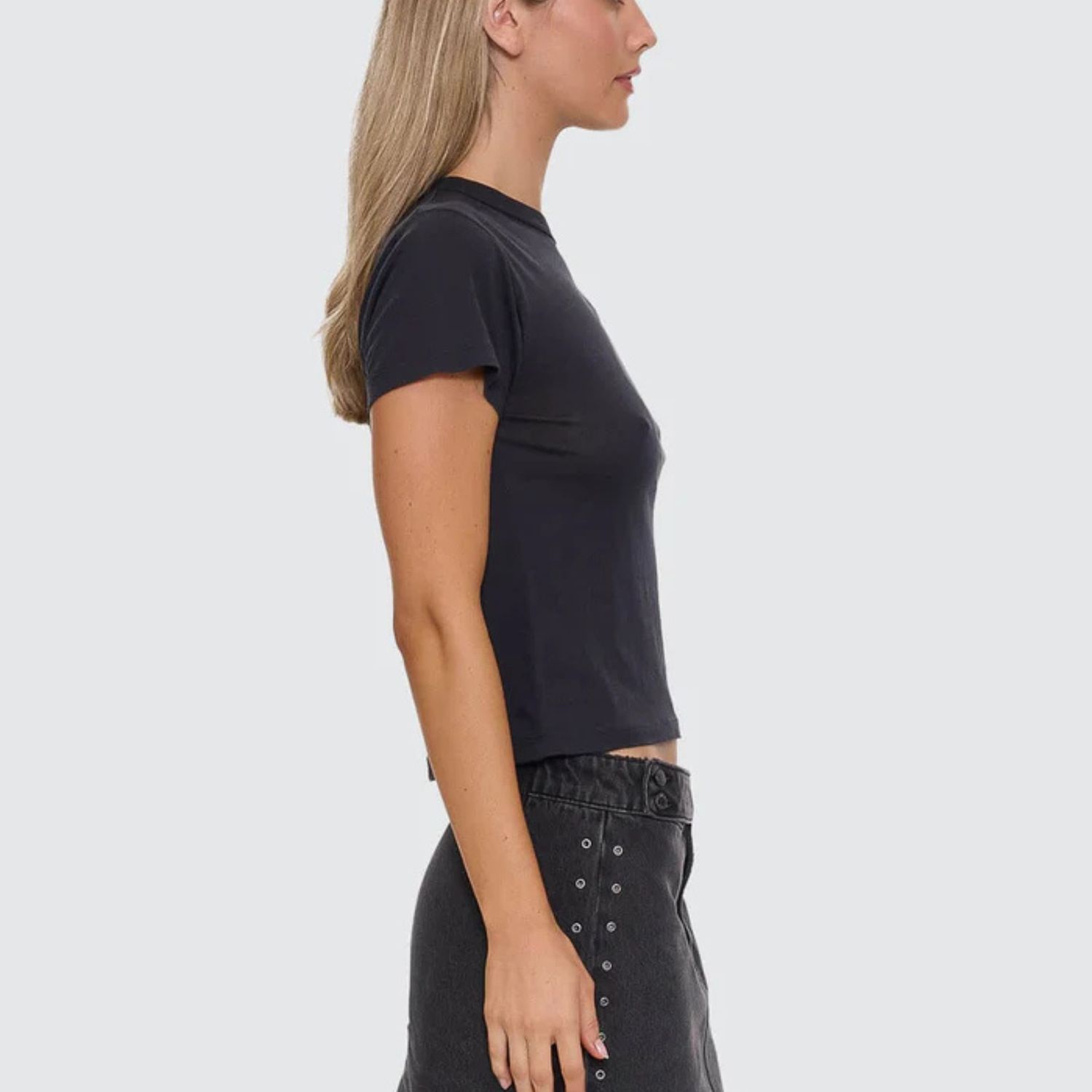 THRILLS WOMENS  CHAOS REIGNS BOY TEE - WASHED BLACK