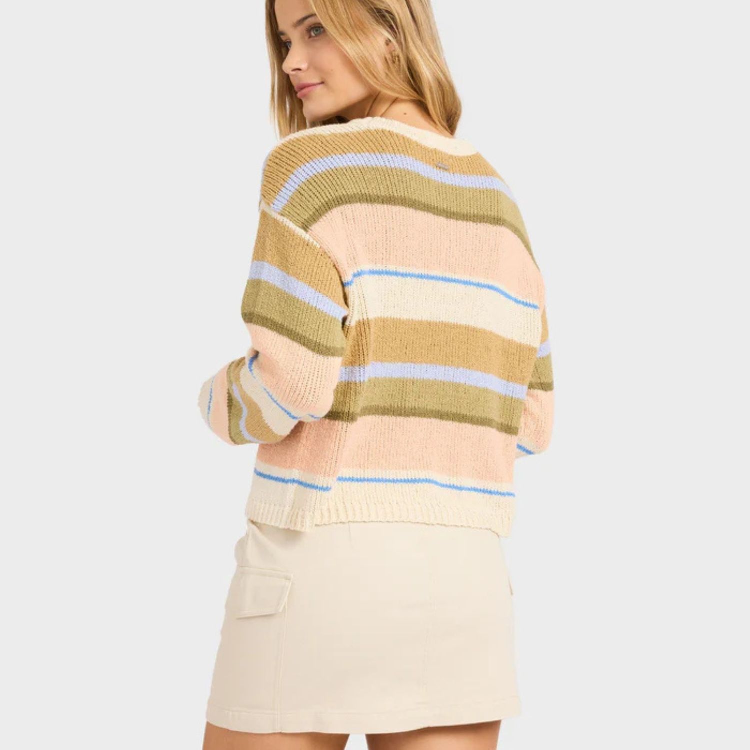 BILLABONG WOMENS BRIGHT SOL KNIT SWEATER - LIGHT PEACH