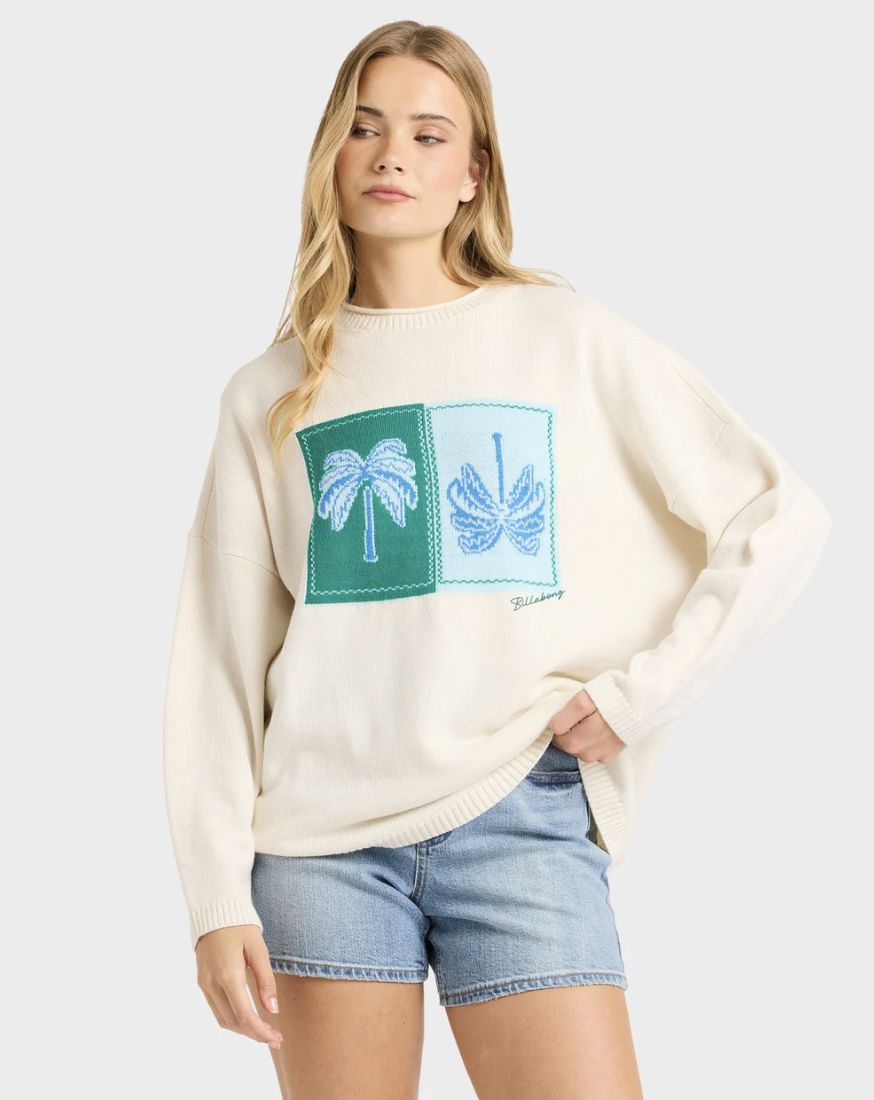 BILLABONG WOMENS DOUBLE TAKE SWEATER - SALT CRYSTAL