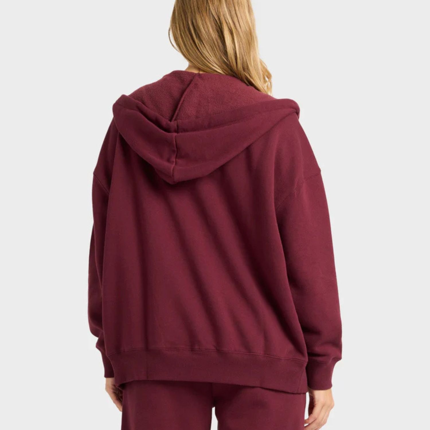 BILLABONG WOMENS WAVE ESSENTIALS ZIP THRU HOOD - RED DAHLIA