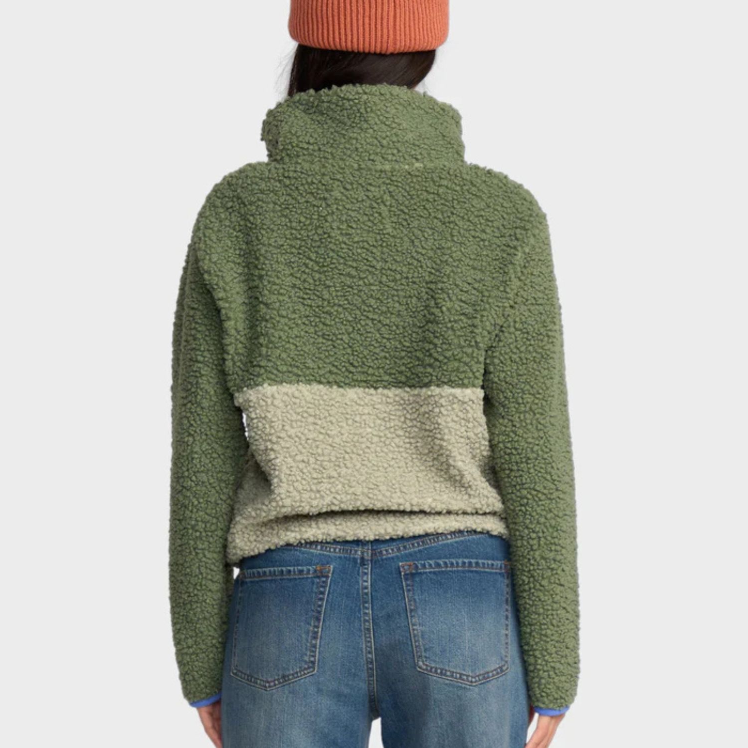 BILLABONG WOMENS HORIZON MOCK NECK HALF ZIP FLEECE - TREEHUGGER