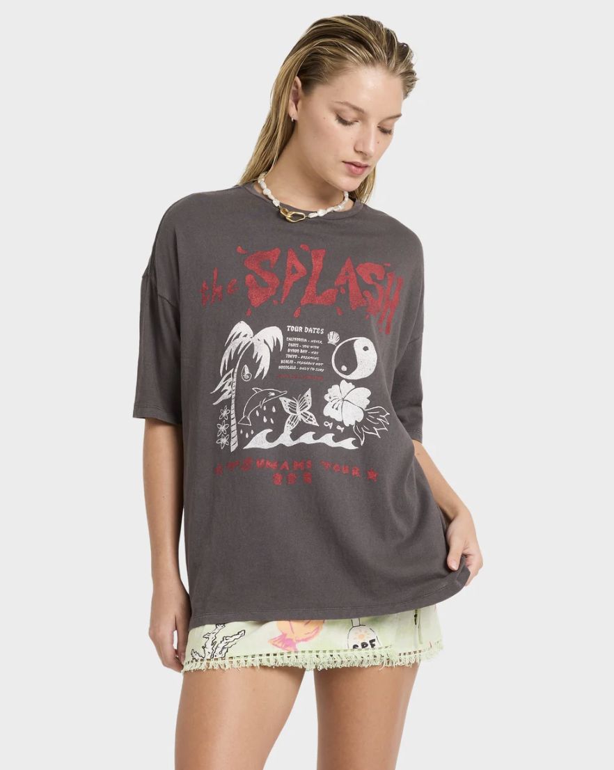 BILLABONG WOMENS LOTTIE HALL S/S TEE - OFF BLACK