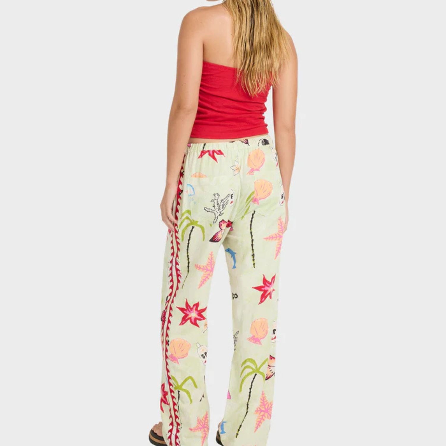 BILLABONG WOMENS LOTTIE HALL WOVEN ELASTIC PANT - SUNNY LIME