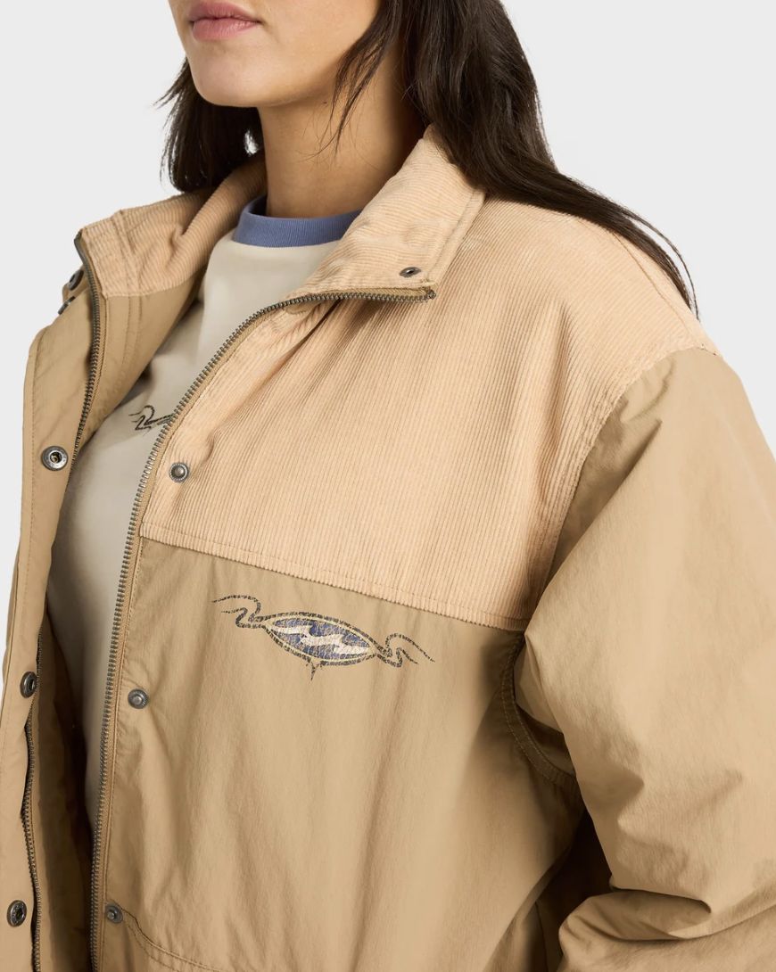 BILLABONG WOMENS THE ORIGINAL VIBES 2 JACKET - CEMENT