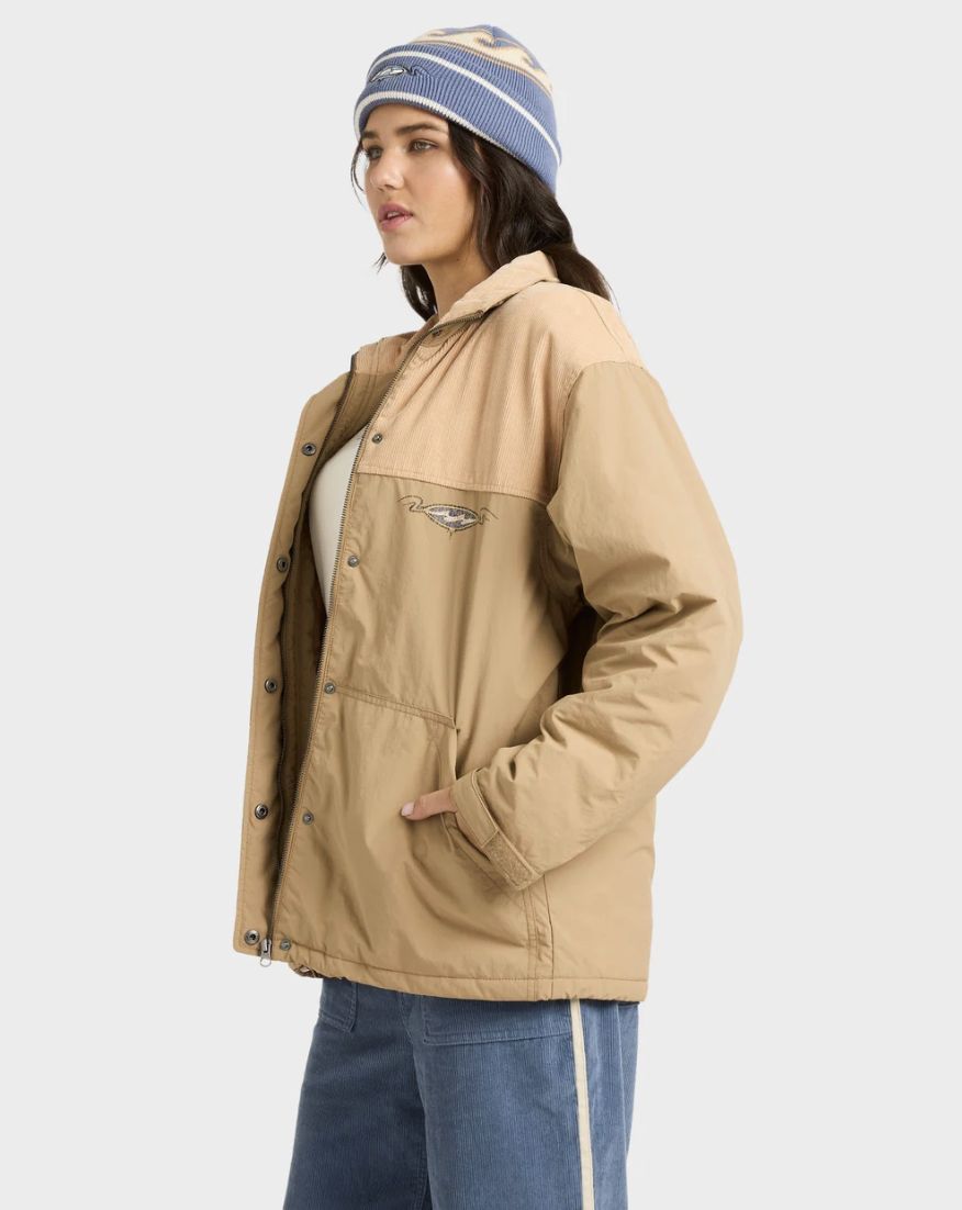 BILLABONG WOMENS THE ORIGINAL VIBES 2 JACKET - CEMENT