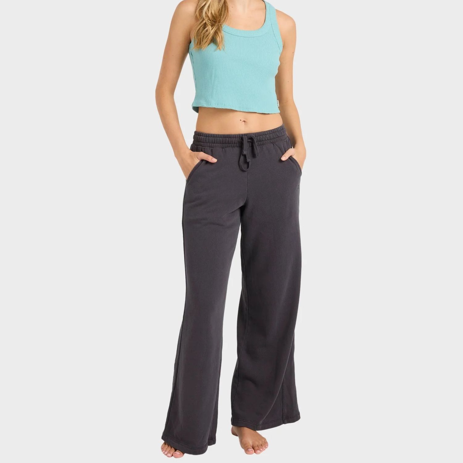 BILLABONG WOMENS THE AVERY FLEECE PANT - BLACK SANDS
