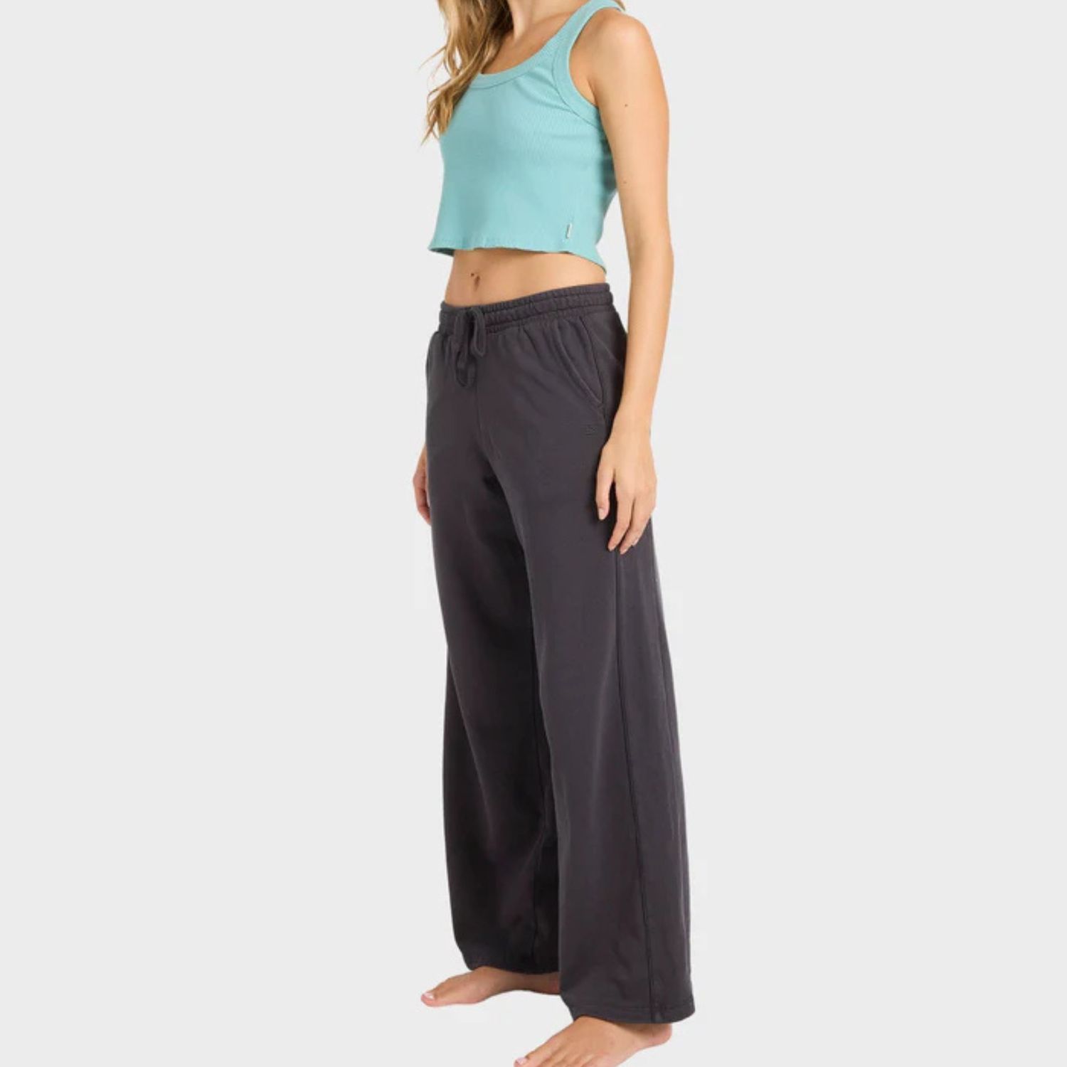 BILLABONG WOMENS THE AVERY FLEECE PANT - BLACK SANDS