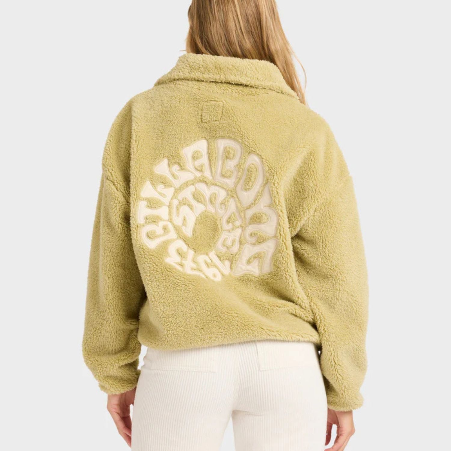 BILLABONG WOMENS GROOVIN HALF ZIP CREW - COYOTE