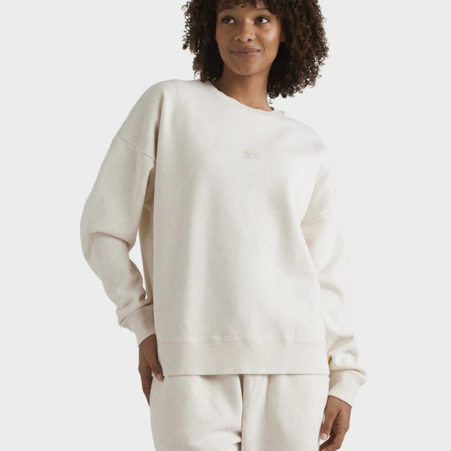 BILLABONG WOMENS WAVE ESSENTIALS CREW - SNOW MARLE