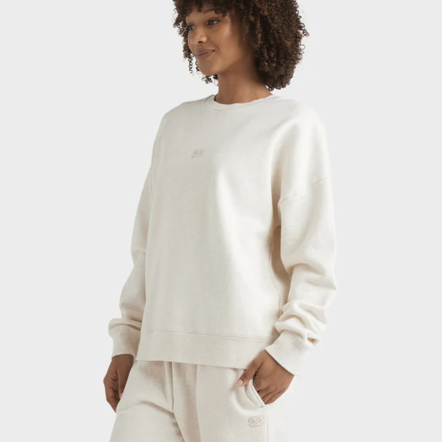 BILLABONG WOMENS WAVE ESSENTIALS CREW - SNOW MARLE