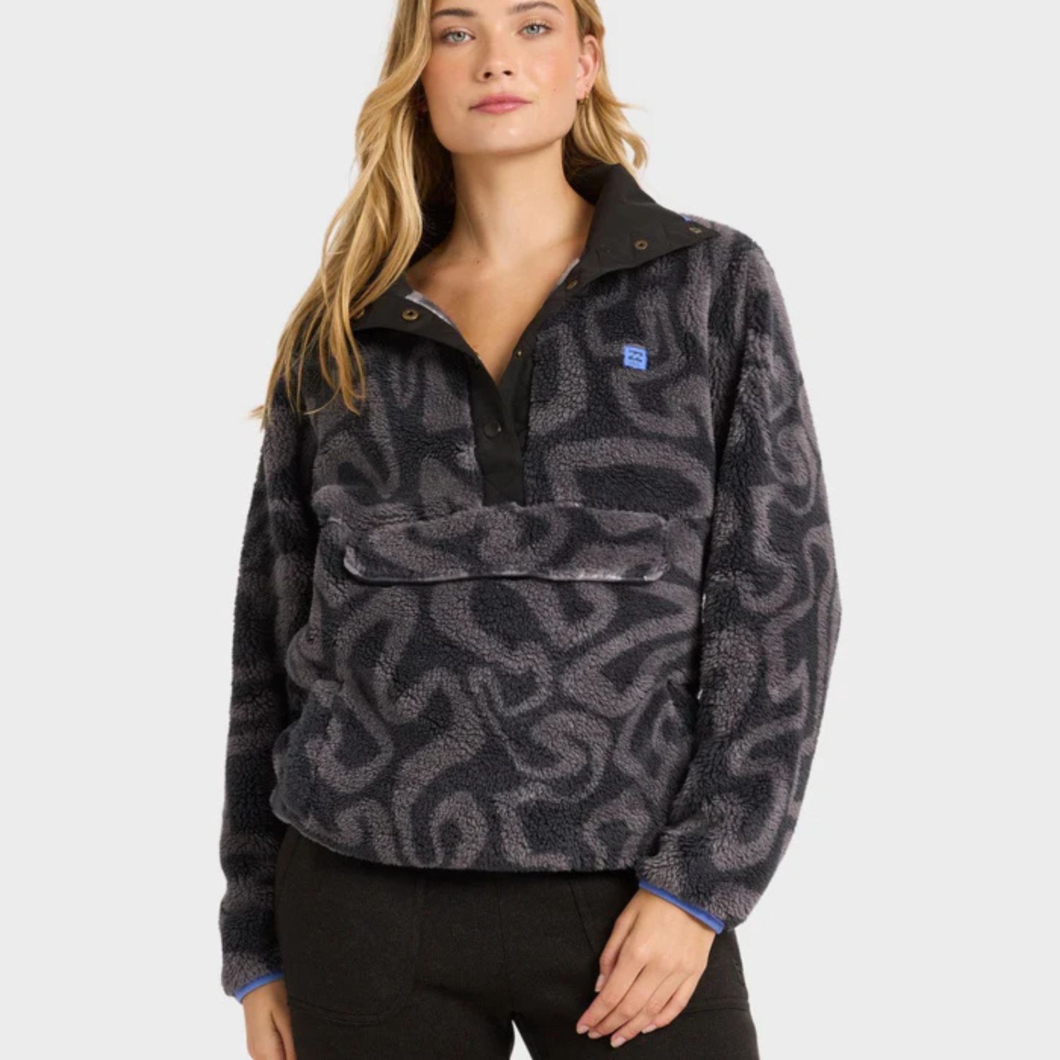 BILLABONG WOMENS SWITCHBACK PULLOVER POLAR FLEECE - BLACK SANDS