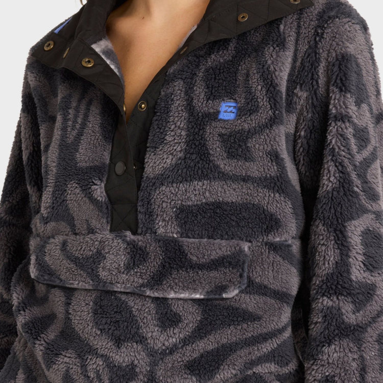 BILLABONG WOMENS SWITCHBACK PULLOVER POLAR FLEECE - BLACK SANDS