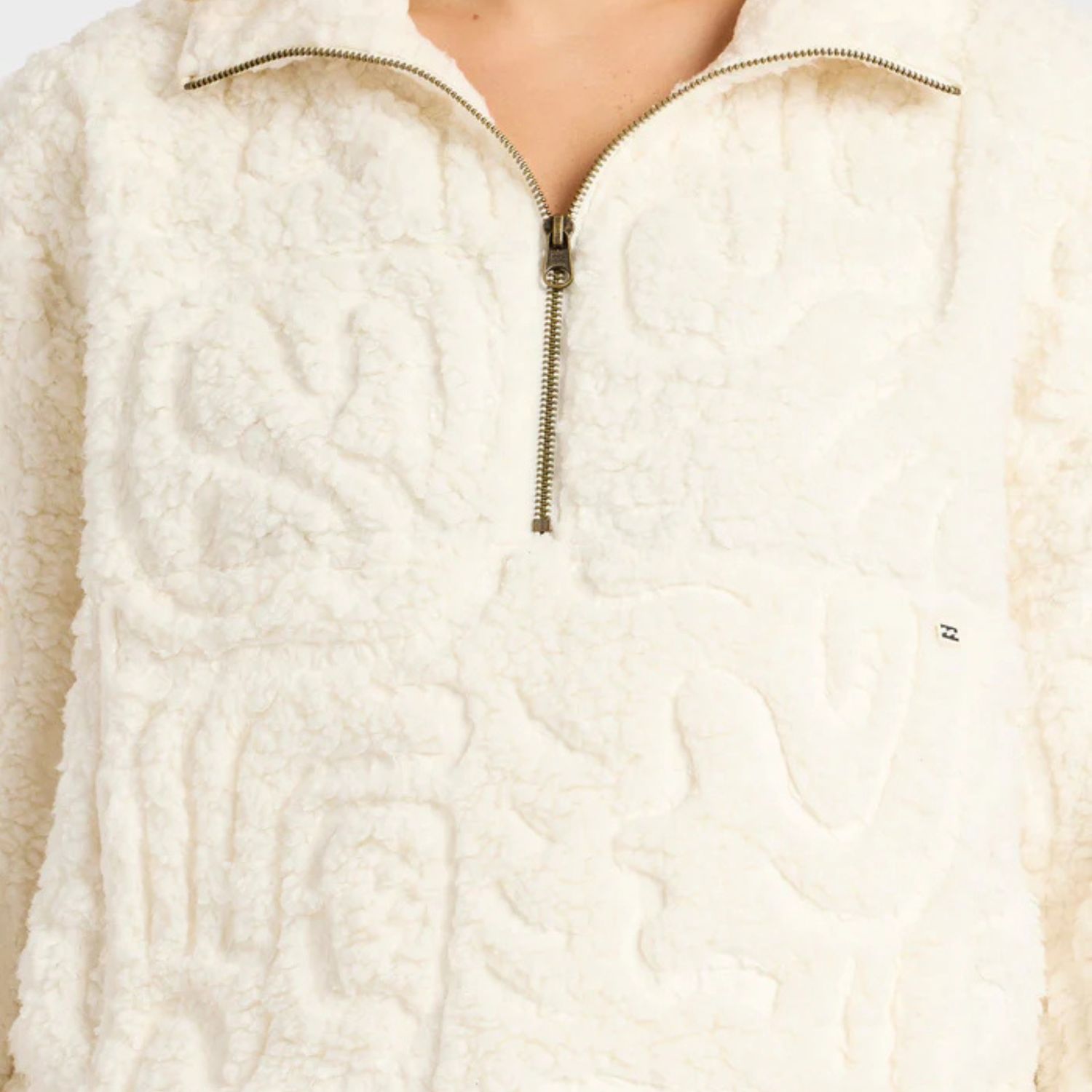 BILLABONG WOMENS LE LOVE HALF ZIP CREW POLARFLEECE - SALT CRYSTAL